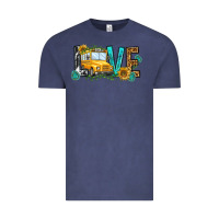 Vintage Denim school bus love Vintage Tee - NancyCooperArtShop