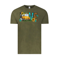 Vintage Olive school bus love Vintage Tee - NancyCooperArtShop