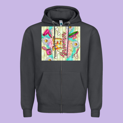 Pet Groomer Zipper Hoodie Designed By Tumblerdesignbyshophia