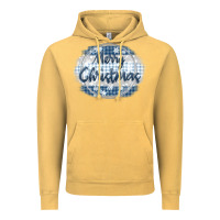 Vintage Mustard merry christmas blue Vintage Hoodie - MaliasSmallBusiness
