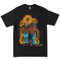 Black western boots with sunflowers Premium Tee - Artiststas