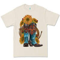 Bone western boots with sunflowers Premium Tee - Artiststas