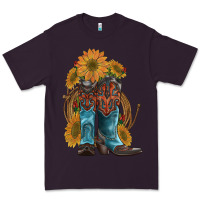 Plum western boots with sunflowers Premium Tee - Artiststas