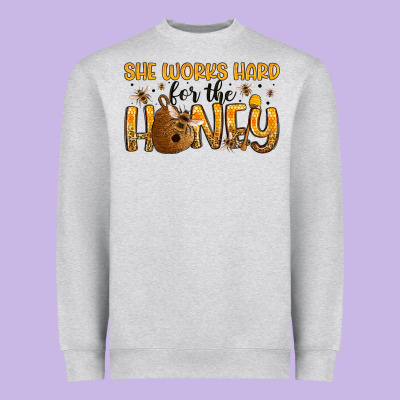 She Works Hard For The Honey Heavyweight Sweatshirt Designed By Artiststas