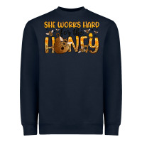 Navy she works hard for the honey Heavyweight Sweatshirt - Artiststas