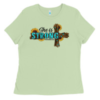 Matcha She Is Strong Western Cross Ladies Tee - RanaPortraitStore
