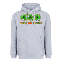 Heather Grey St. Patrick's Day lucky and blessed Heavyweight Hoodie - HowdyJamesFarm