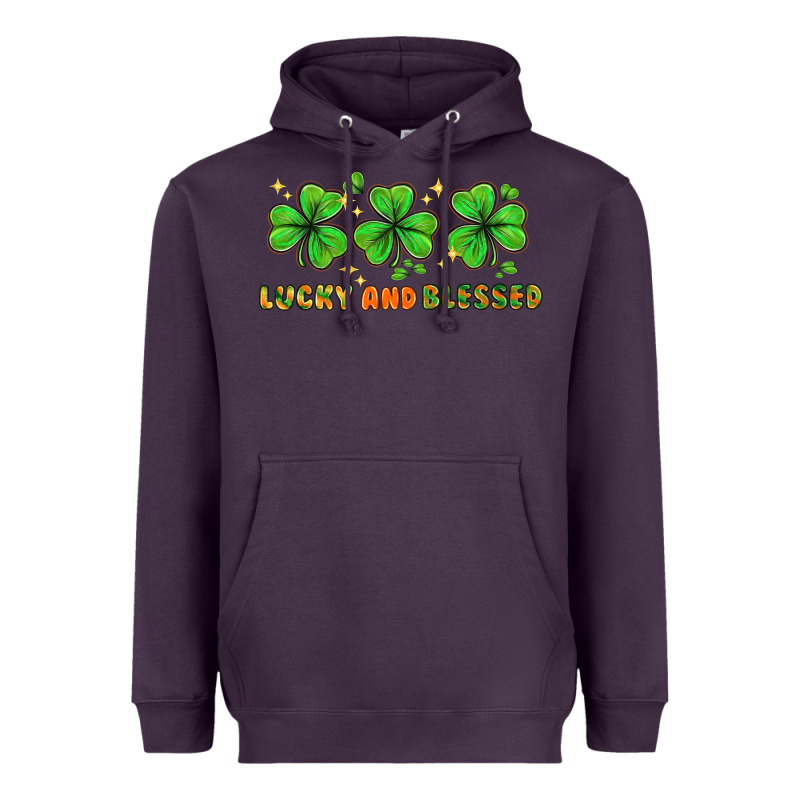 St. Patrick's Day Lucky And Blessed Heavyweight Hoodie by HowdyJamesFarm | Teevron
