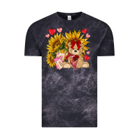 Cloud Black valentines day sunflowers with bear hjf Vintage Tee - NancyCooperArtShop