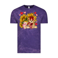 Cloud Purple valentines day sunflowers with bear hjf Vintage Tee - NancyCooperArtShop