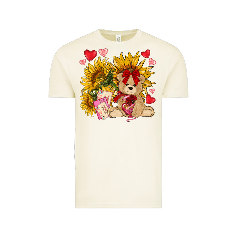Valentines Day Sunflowers With Bear Hjf Vintage Tee by NancyCooperArtShop | Teevron