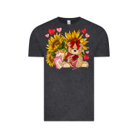 Vintage Black valentines day sunflowers with bear hjf Vintage Tee - NancyCooperArtShop