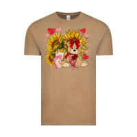 Vintage Coffee valentines day sunflowers with bear hjf Vintage Tee - NancyCooperArtShop