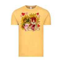 Vintage Mustard valentines day sunflowers with bear hjf Vintage Tee - NancyCooperArtShop