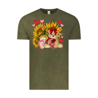 Vintage Olive valentines day sunflowers with bear hjf Vintage Tee - NancyCooperArtShop