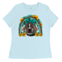 Baby Blue western pitbull rainbow Ladies Tee - Artiststas