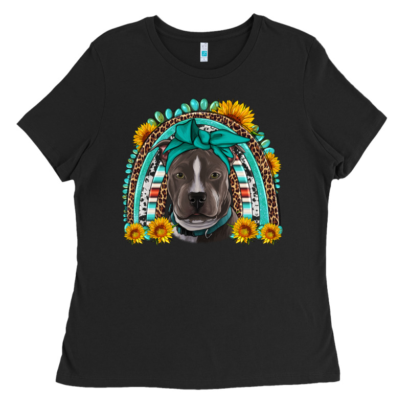 Western Pitbull Rainbow Ladies Tee by Artiststas | Teevron