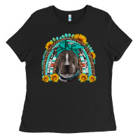 Black western pitbull rainbow Ladies Tee - Artiststas