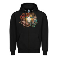 Black Cowboy wild and free western Zipper Hoodie - HowdyJamesFarm