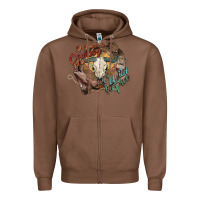 Chestnut Cowboy wild and free western Zipper Hoodie - HowdyJamesFarm
