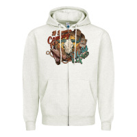 Oatmeal Heather Cowboy wild and free western Zipper Hoodie - HowdyJamesFarm