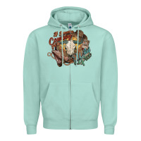 Seafoam Cowboy wild and free western Zipper Hoodie - HowdyJamesFarm