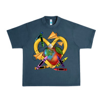 Midnight Navy heart pencil Urban Heavy Tee - NancyCooperArtShop