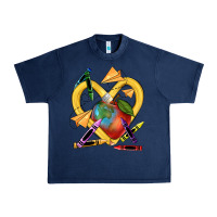 Navy heart pencil Urban Heavy Tee - NancyCooperArtShop