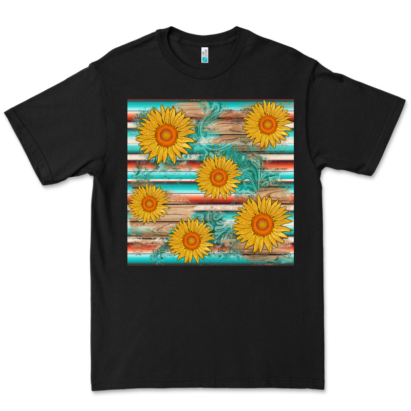 Sunflower Wood Serape  Leather Seamless Premium Tee by AdoDesignShop | Teevron