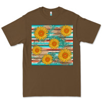 Cacao sunflower wood serape  leather seamless Premium Tee - AdoDesignShop