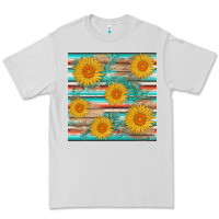 Dove Grey sunflower wood serape  leather seamless Premium Tee - AdoDesignShop