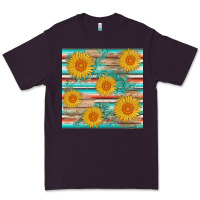 Plum sunflower wood serape  leather seamless Premium Tee - AdoDesignShop