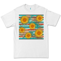 White sunflower wood serape  leather seamless Premium Tee - AdoDesignShop