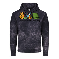 Cloud Black peace love camping Vintage Hoodie - NancyCooperArtShop