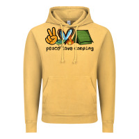 Vintage Mustard peace love camping Vintage Hoodie - NancyCooperArtShop