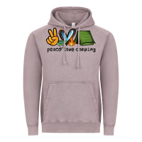 Vintage Zinc peace love camping Vintage Hoodie - NancyCooperArtShop