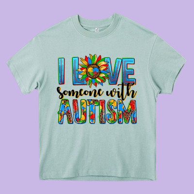 ı Love Someone With Autism Heavy Core Tee Designed By Adodesignshop