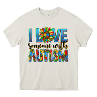 Cream ı love someone with autism Heavy Core Tee - AdoDesignShop
