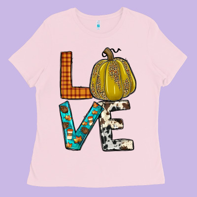Fall Love Ladies Tee Designed By Jahusdesignshop