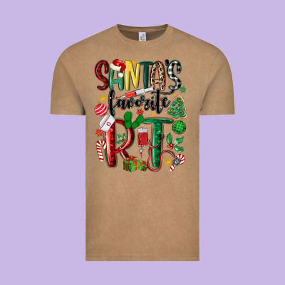 Santas Favorite Rt Nurse Vintage Tee Designed By Maliassmallbusiness