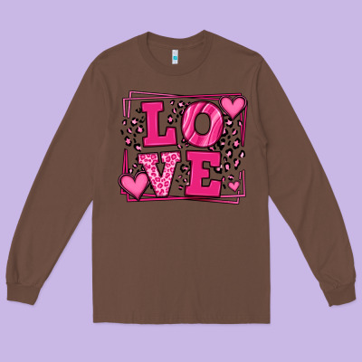 Love Leopard Frame Long Sleeve Tee Designed By Lillyallendesigns