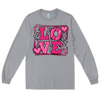 Heather Grey Love leopard frame Long Sleeve Tee - LillyAllenDesigns