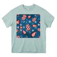 Arona 4th uf july strawberries seamless pattern Heavy Core Tee - BundleAndBundleShop