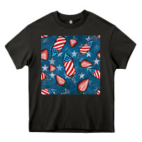 Asphalt 4th uf july strawberries seamless pattern Heavy Core Tee - BundleAndBundleShop