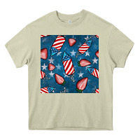 Mossy 4th uf july strawberries seamless pattern Heavy Core Tee - BundleAndBundleShop