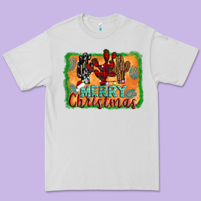 Merry Christmas Cactus Premium Tee Designed By Adodesignshop
