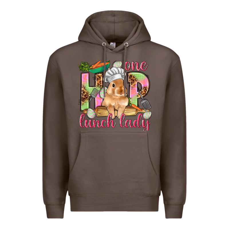 One Hip Lunch Lady Easter Day Premium Hoodie by HowdyJamesFarm | Teevron