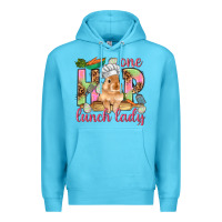 Ocean Blue One hip lunch lady Easter Day Premium Hoodie - HowdyJamesFarm