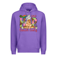 Purple One hip lunch lady Easter Day Premium Hoodie - HowdyJamesFarm
