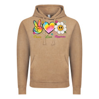 Vintage Coffee peace love happiness Vintage Hoodie - NancyCooperArtShop